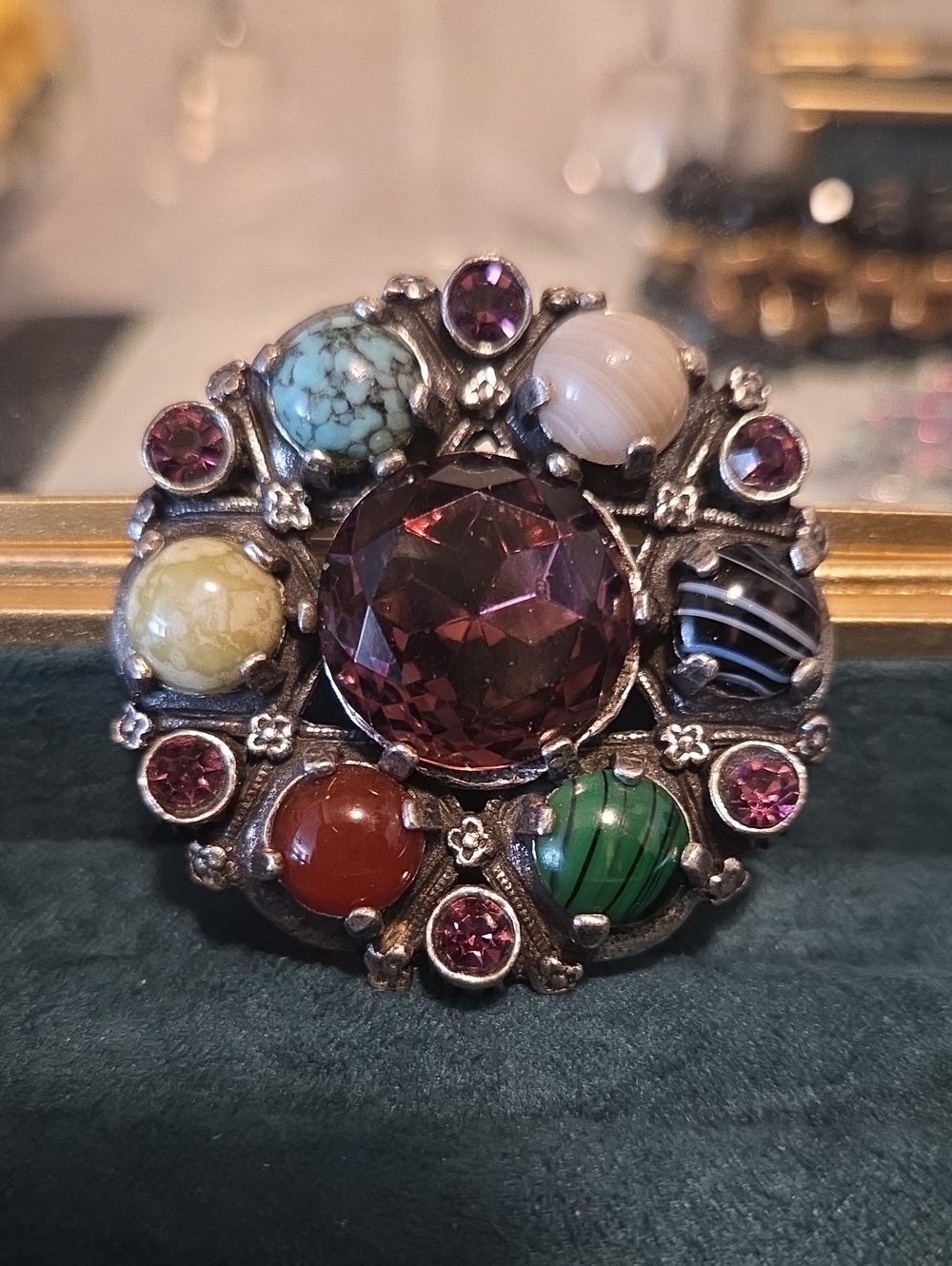 Signed MIRACLE Scottish Art Glass Brooch
